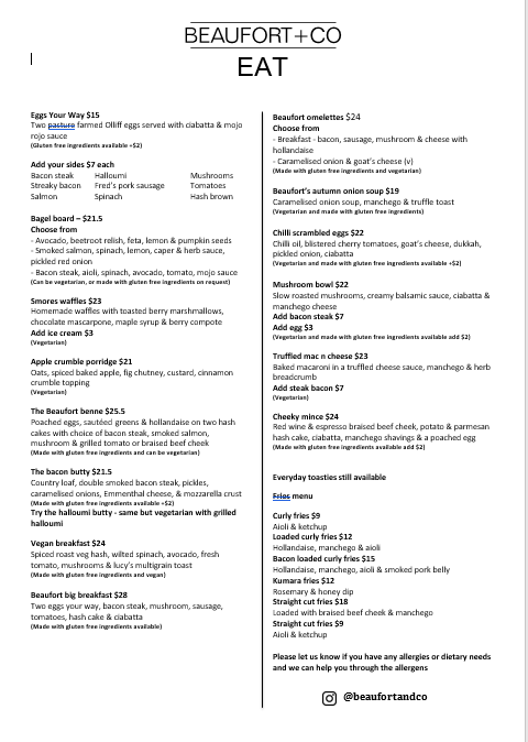 Menu Beaufort Co-2